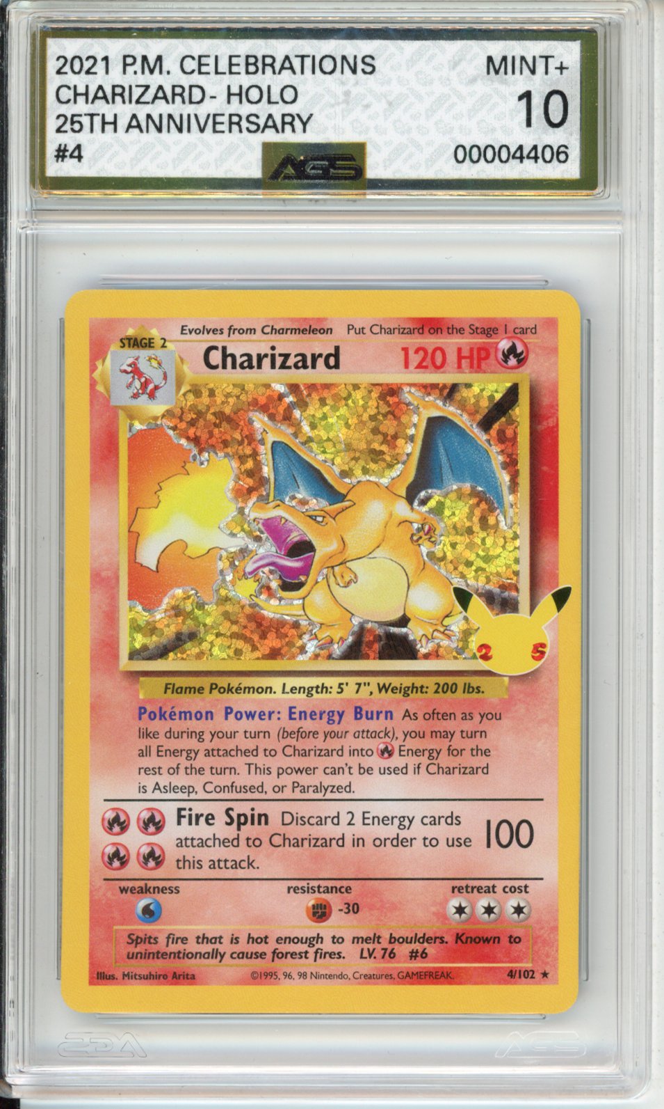 2021 Celebrations Charizard #4 AGS 9.5