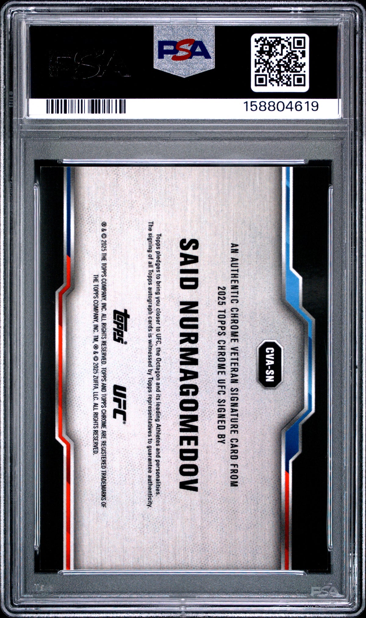 2025 Topps Chrome Sapphire UFC Chrome Veteran Autographs Said Nurmagomedov Gold CVA-SN English PSA 9