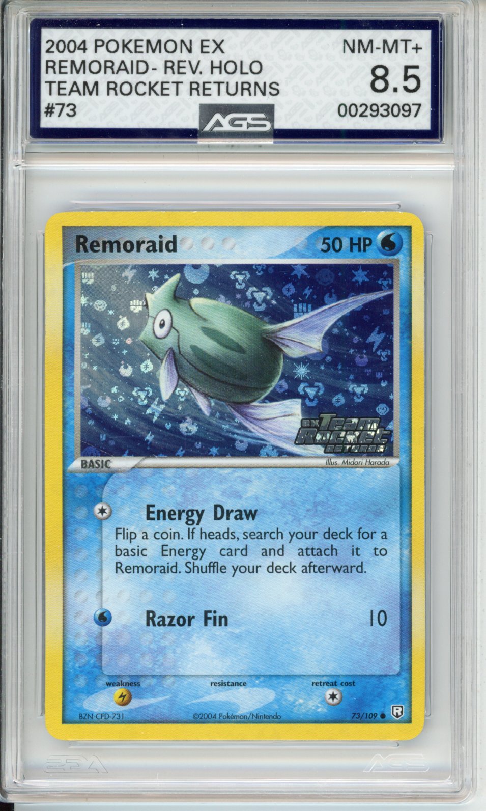 2004 EX Team Rocket Returns Remoraid #73 AGS 8.5