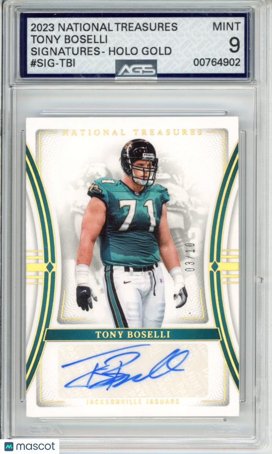 2023 Panini National Treasures TONY BOSELLI #SIG-TBI SIGNATURES - GOLD AGS 9