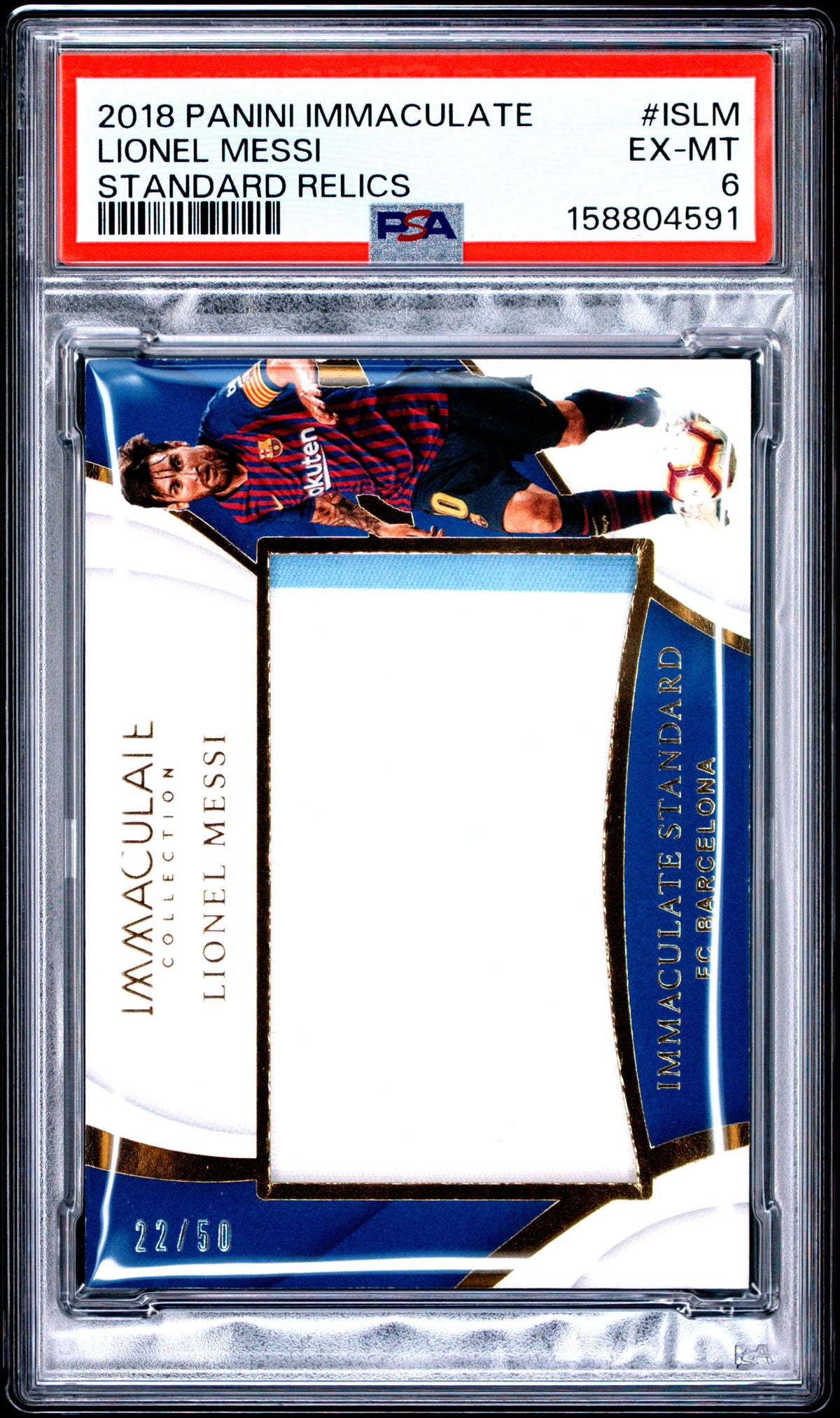 2018 Panini Immaculate Immaculate Standard Relics Lionel Messi ISLM English PSA 6