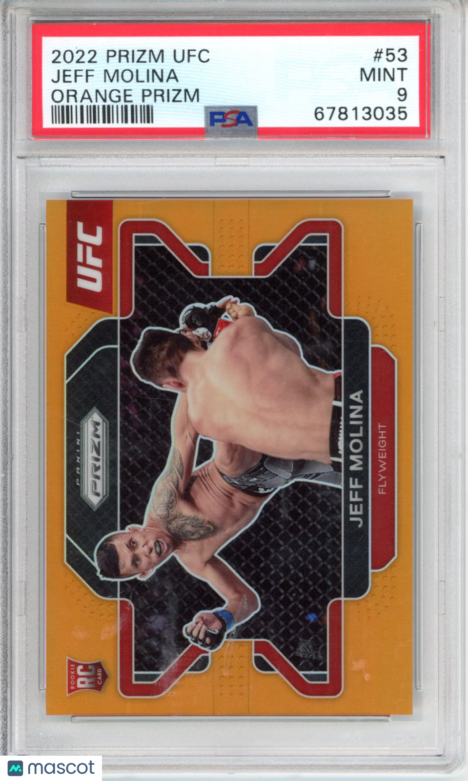 2022 Panini Prizm UFC Jeff Molina #53 Orange PSA 9