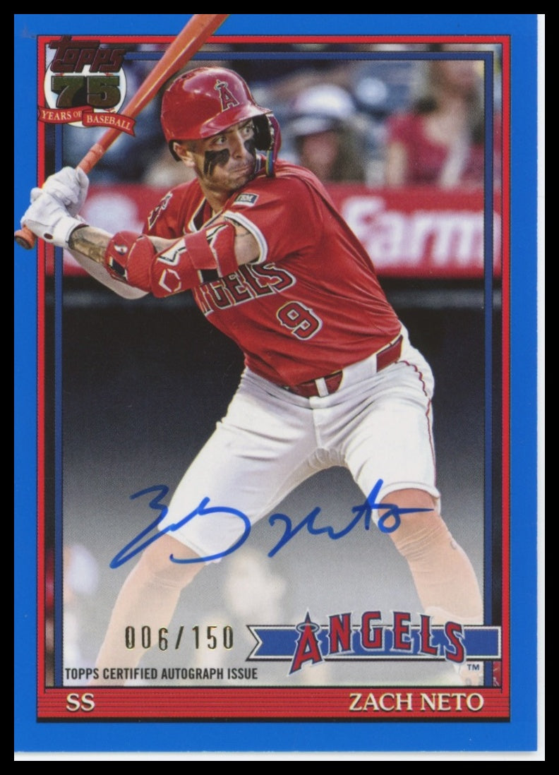 2026 Topps Zach Neto 1991 Topps Baseball 35th Anniversary Autog Blue /150