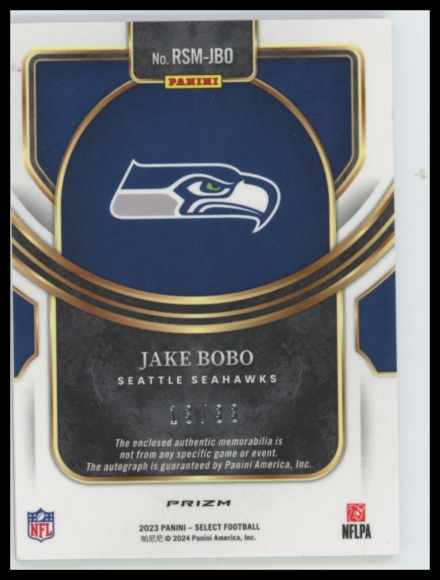 2023 Panini Select Jake Bobo Rookie Signature Memorabilia Neon Orange Pulsar /33