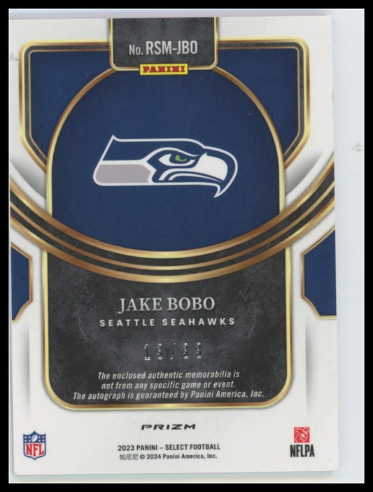 2023 Panini Select Jake Bobo Rookie Signature Memorabilia Neon Orange Pulsar /33