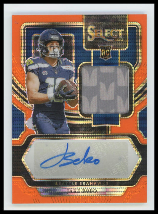 2023 Panini Select Jake Bobo Rookie Signature Memorabilia Neon Orange Pulsar /33