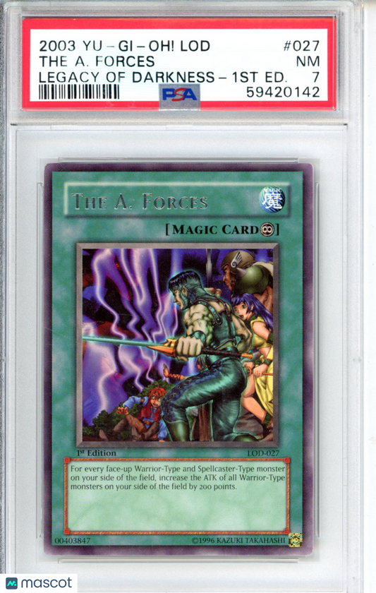 2003 Yu-Gi-Oh! Lod-Legacy Of Darkness The A. Forces #027 Legacy Of Darkness-1st Ed. PSA 7