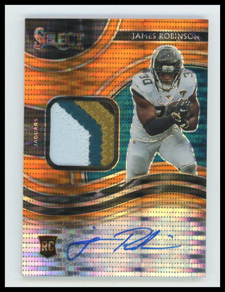 2020 Select James Robinson Rookie Signature Memorabilia Neon Orange Pulsar /25