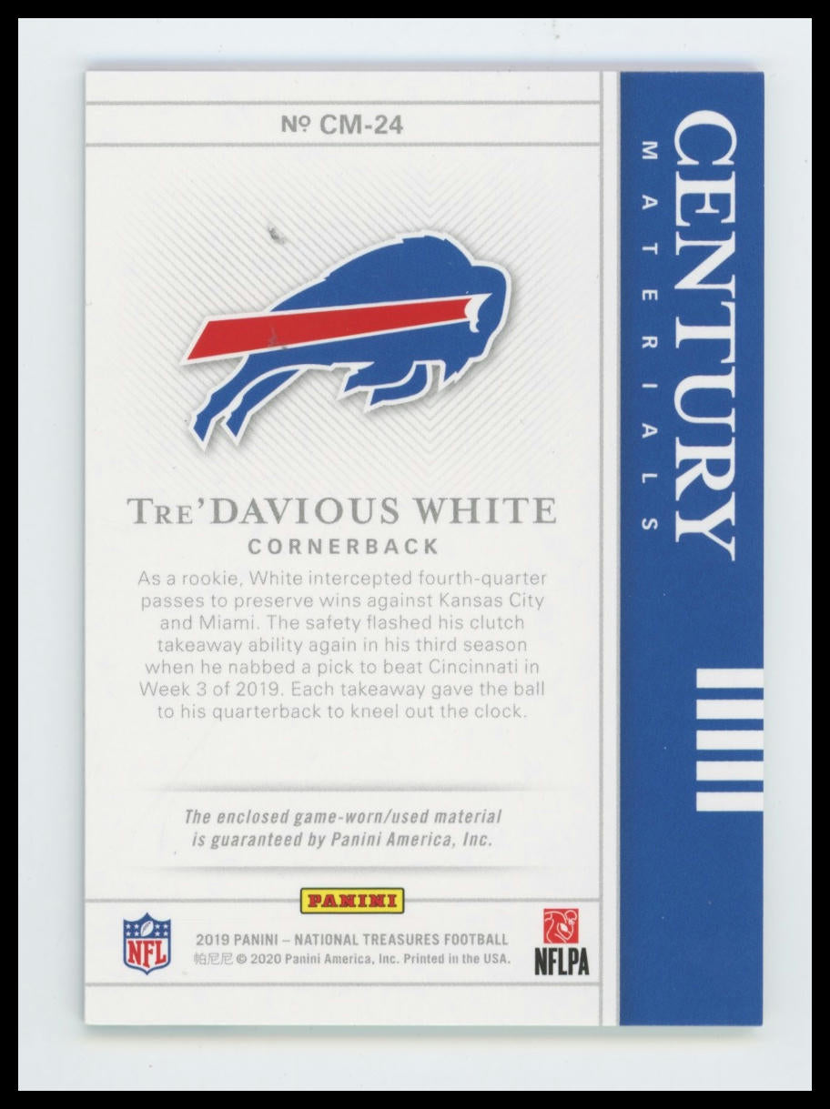 2019 Panini National Treasures Tre'Davious White Century Materials #/99