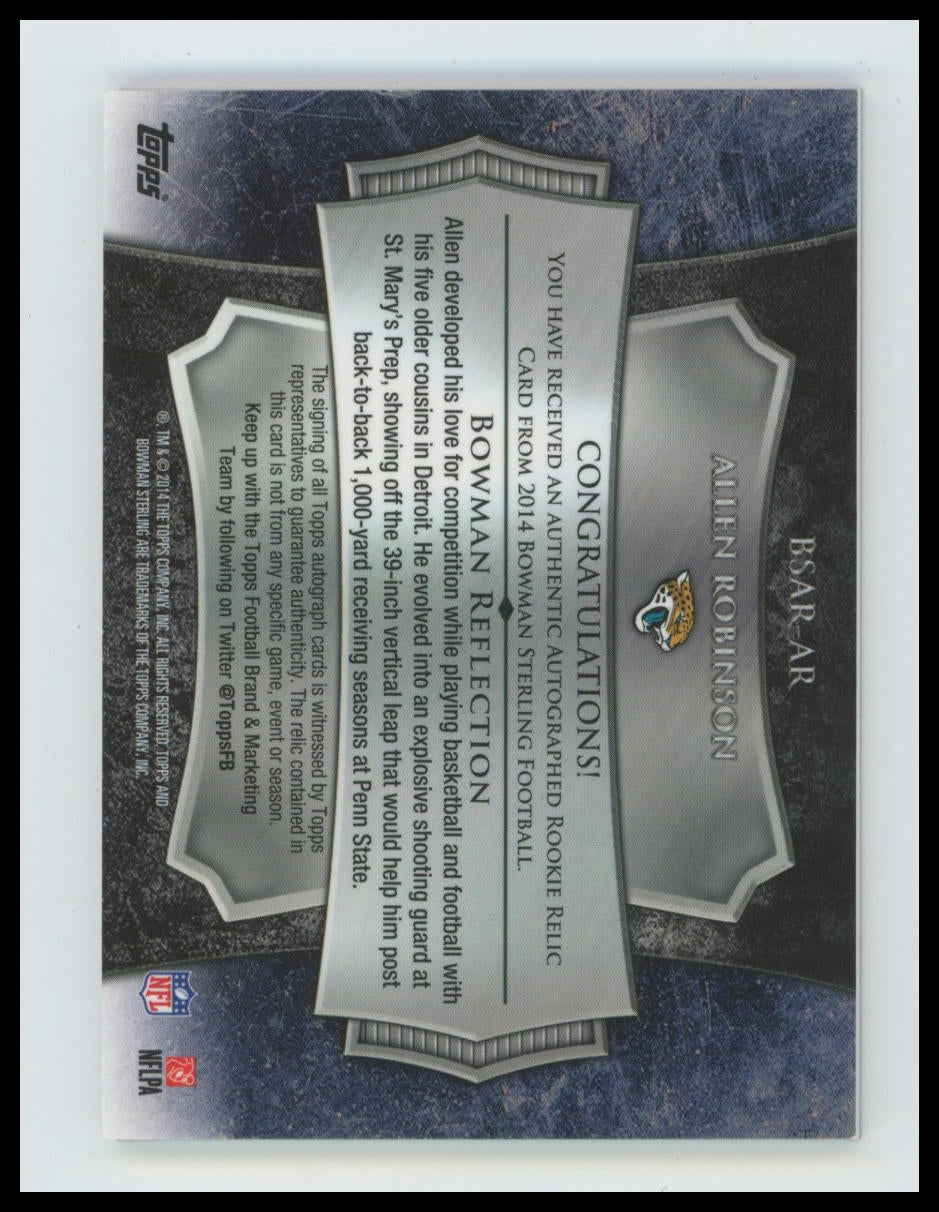 2014 Bowman Sterling Allen Robinson Rookie Autograph Relics