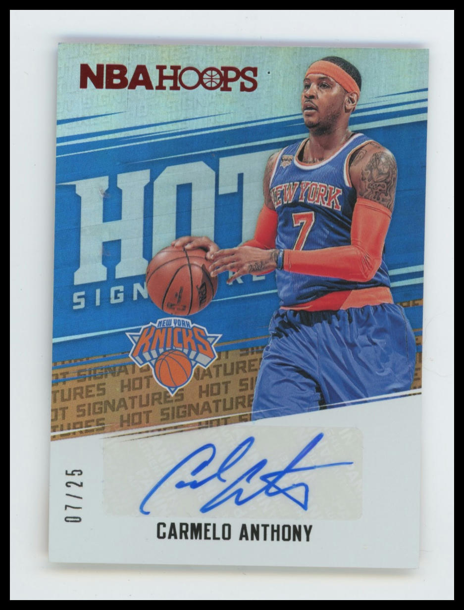 2015-16 Hoops Carmelo Anthony Hot Signatures Red #/25