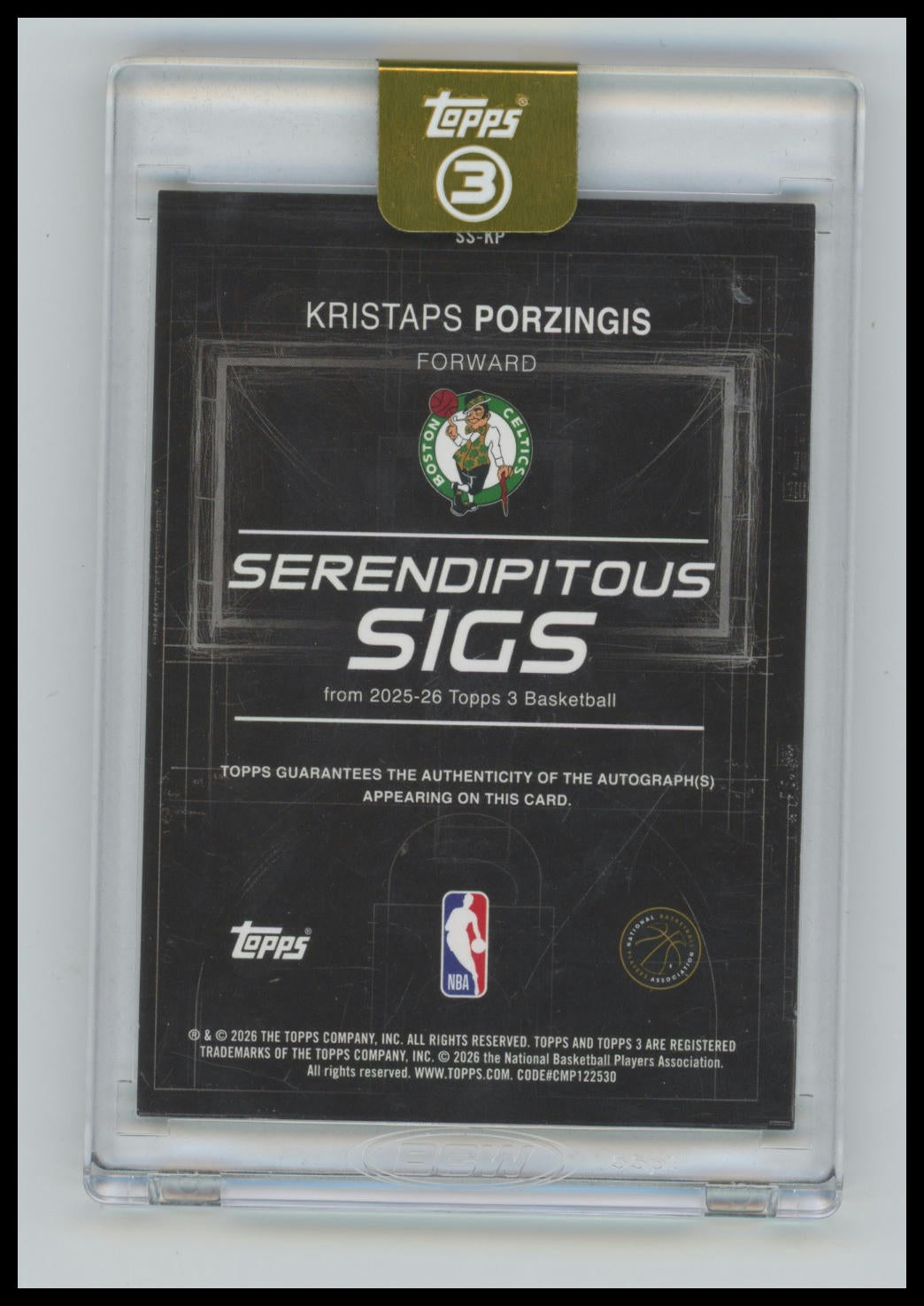 2025-26 Topps 3 Kristaps Porzingis Serendipitous Sigs Bronze #/25
