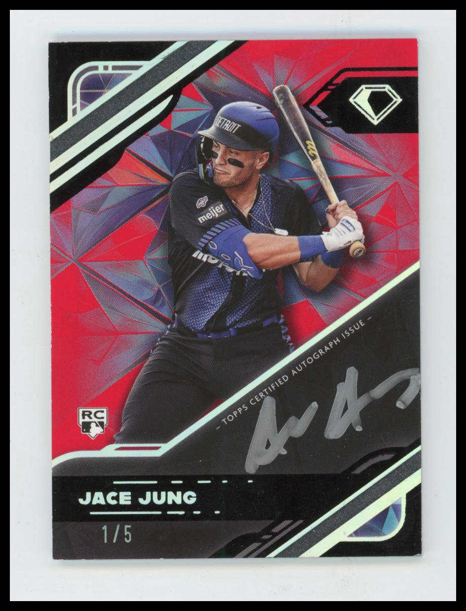 2025 Topps Diamond Icons Jace Jung Iconic Firsts Inscription Autographs Red #/5