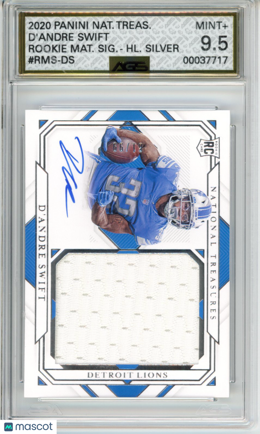 2020 Panini National Treasures D'Andre Swift #RMS-DS RC Auto /99 AGS 9.5