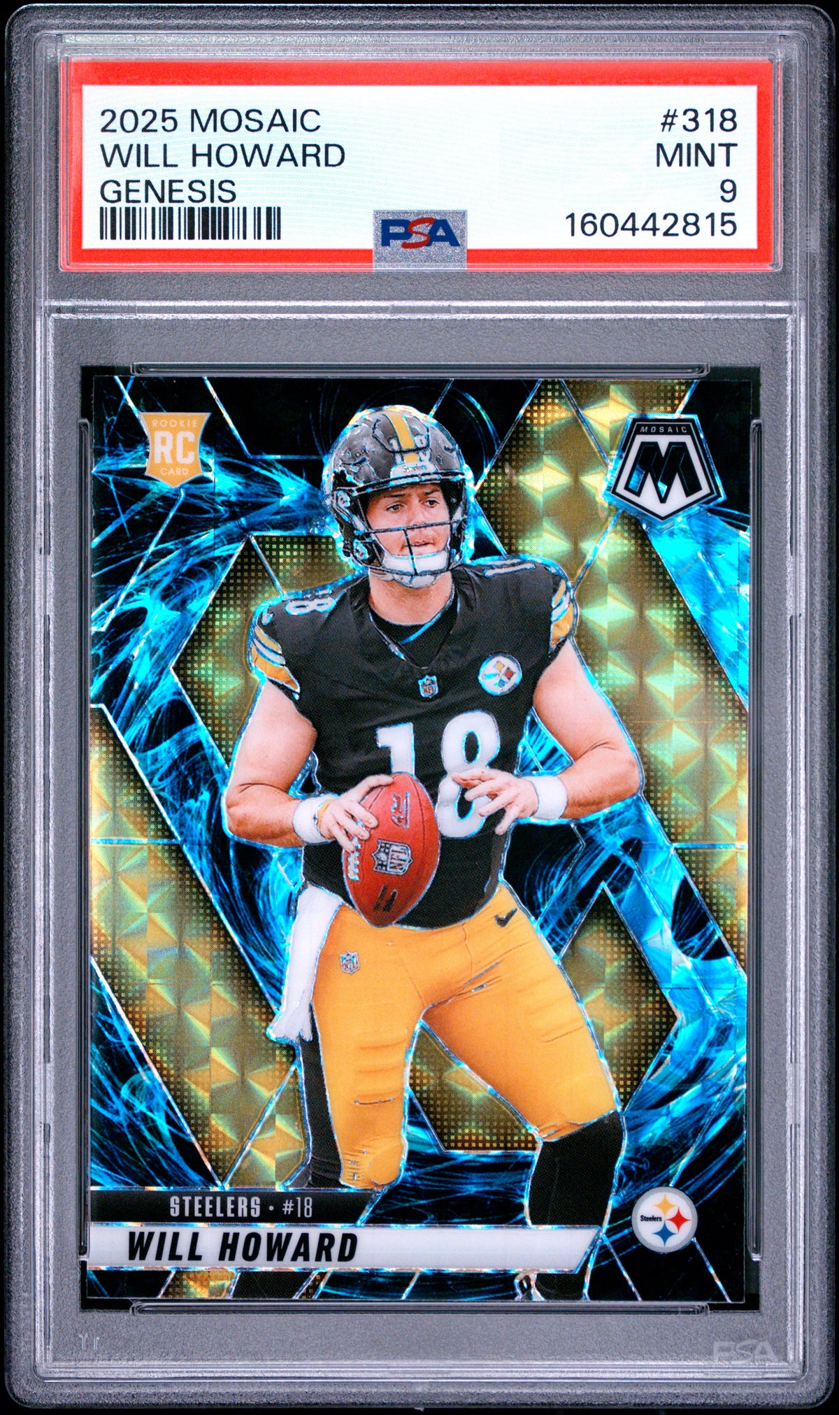 2025 Panini Mosaic Football Will Howard #318 Genesis English PSA 9