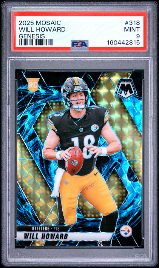 2025 Panini Mosaic Football Will Howard #318 Genesis English PSA 9