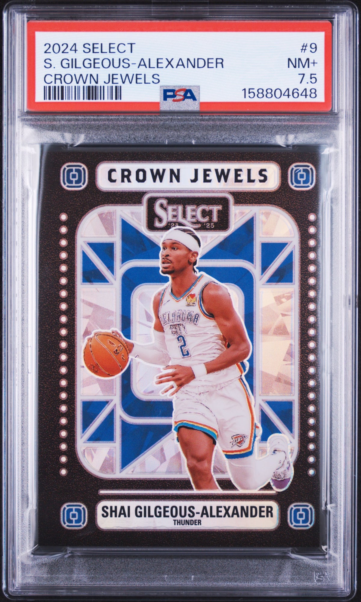 2024 Panini Select Basketball Shai Gilgeous-Alexander #9 Select Crown Jewels English PSA 7.5
