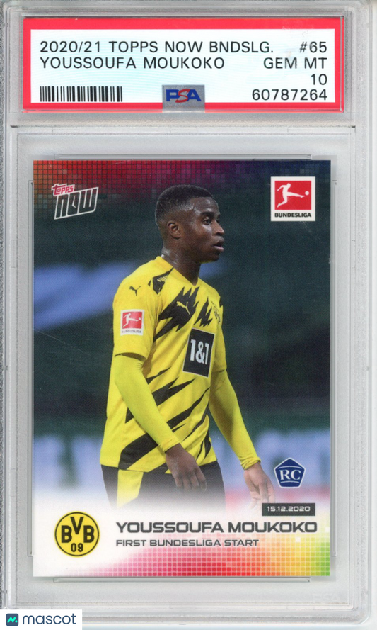 2020 Topps Now Bundesliga Youssoufa Moukoko #65 PSA 10