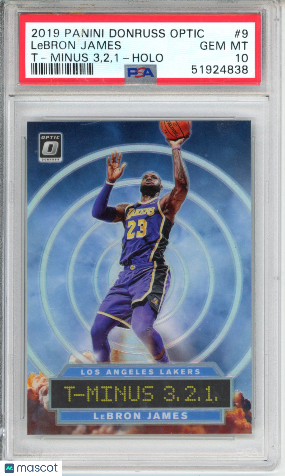 2019 Panini Donruss Optic T-Minus 3,2,1 LeBron James #9 Holo PSA 10