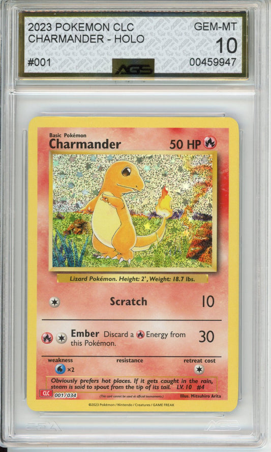 2023 Trading Card Game Classic Charizard & Ho-Oh ex Deck Charmander #001 English AGS 10