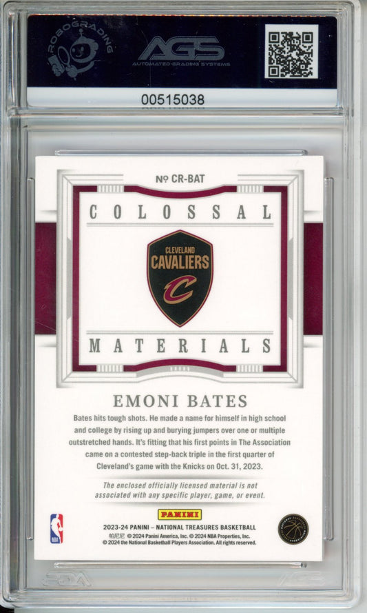 2025 Basketball 2023-24 Panini National Treasures EMONI BATES #CR-BAT AGS 9