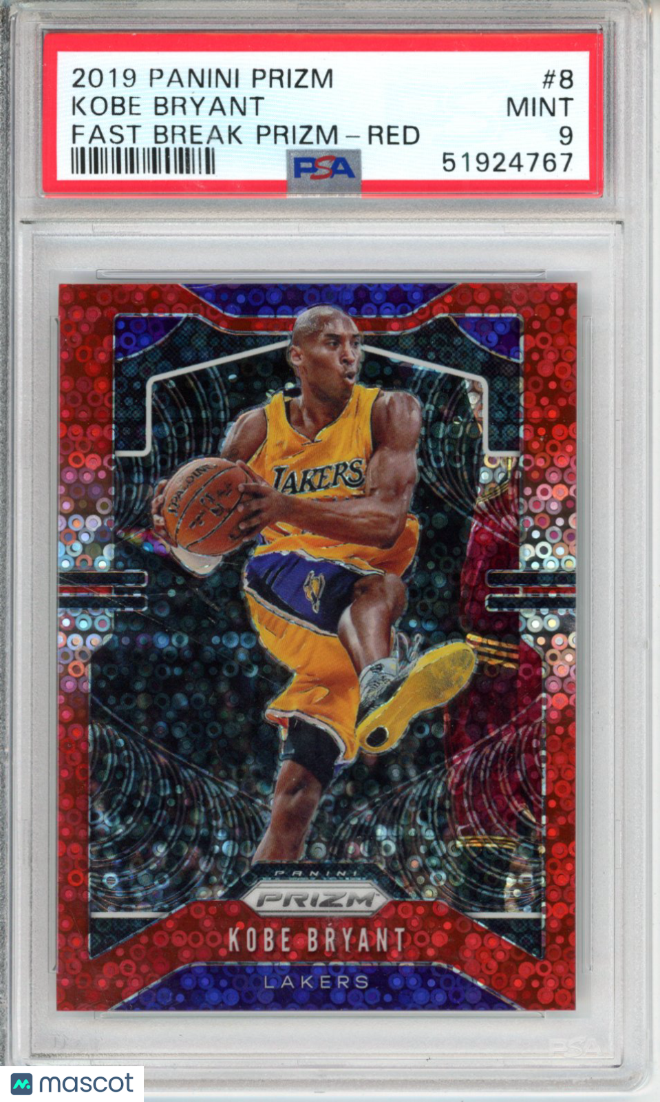 2019 Panini Prizm Kobe Bryant #8 Fast Break Red PSA 9