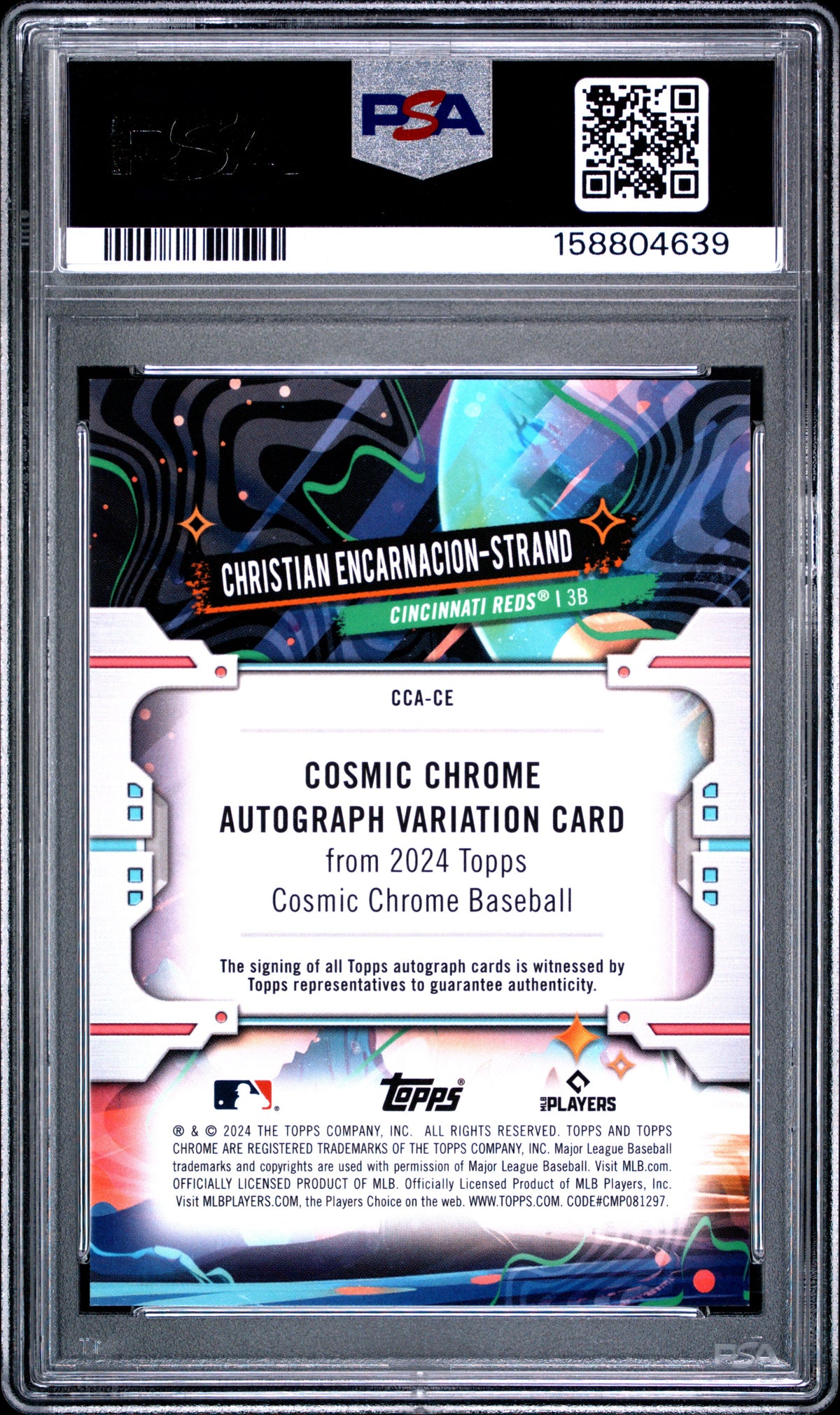 2024 Topps Cosmic Chrome Cosmic Chrome Autographs Christian Encarnacion-Strand CE English PSA 10