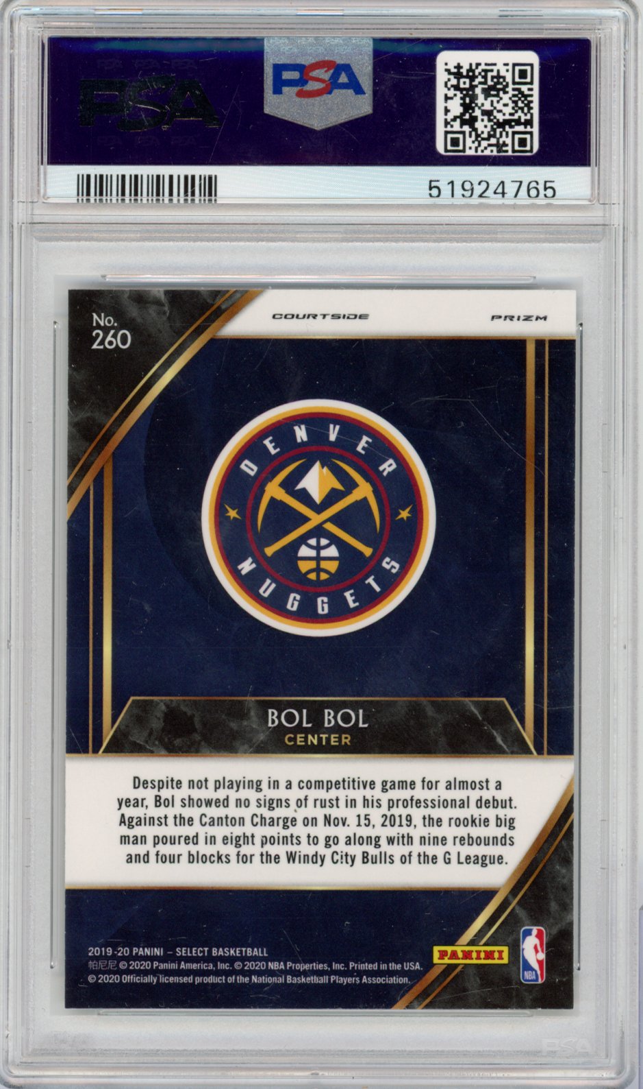 2019 Panini Panini Select Bol Bol Red Wave 260 English PSA 9