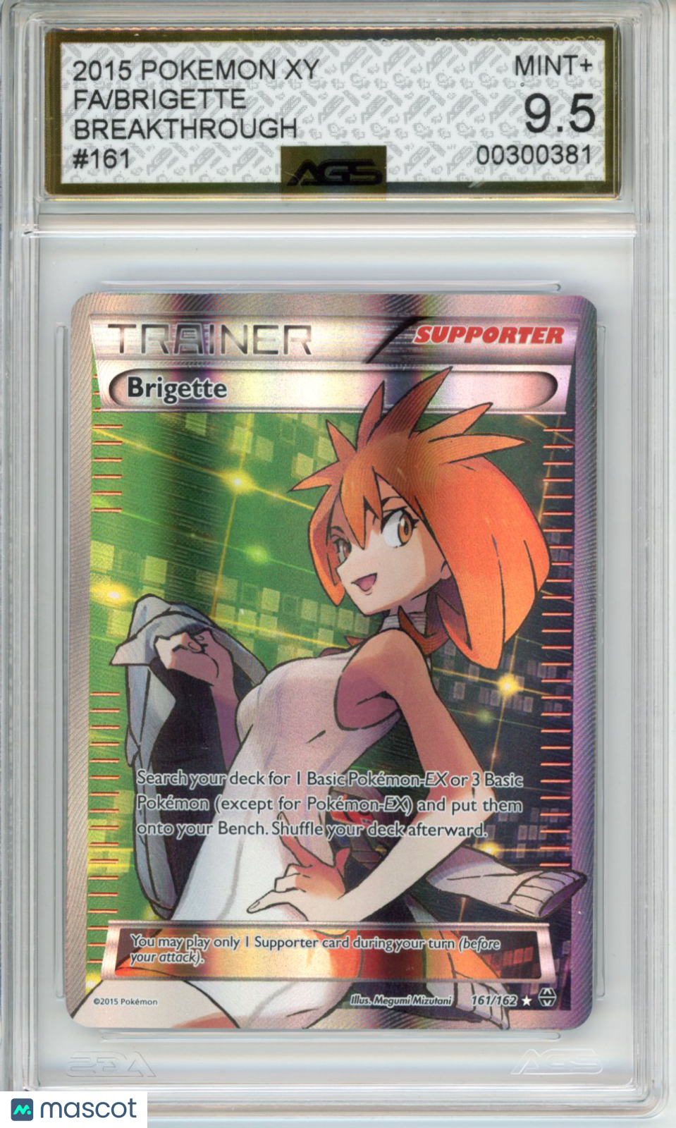2015 Pokemon XY BREAKthrough Brigette #161 Unlimited AGS 9.5