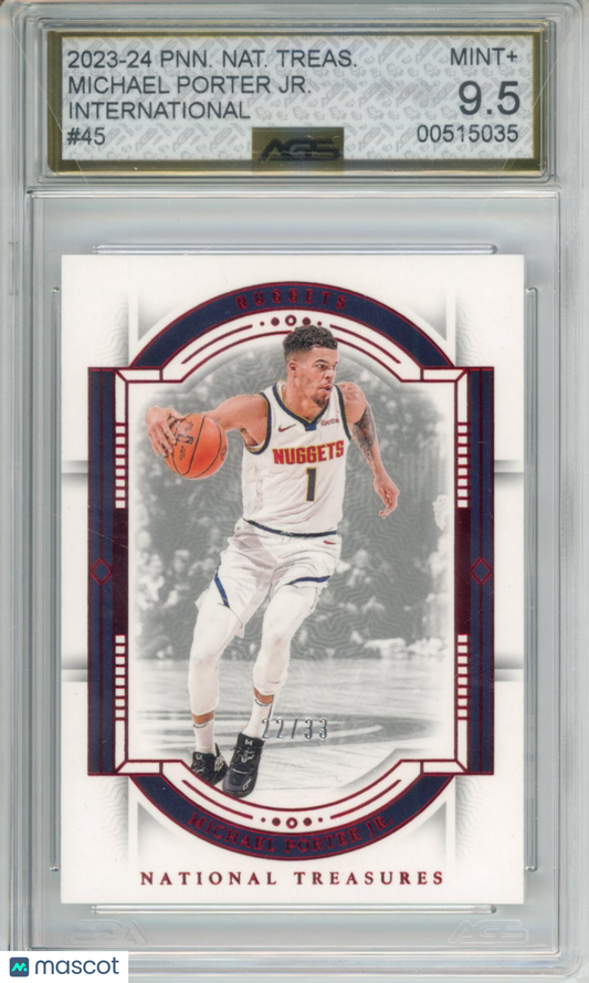 2023-24 Panini National Treasures MICHAEL PORTER JR. #045 AGS 9.5