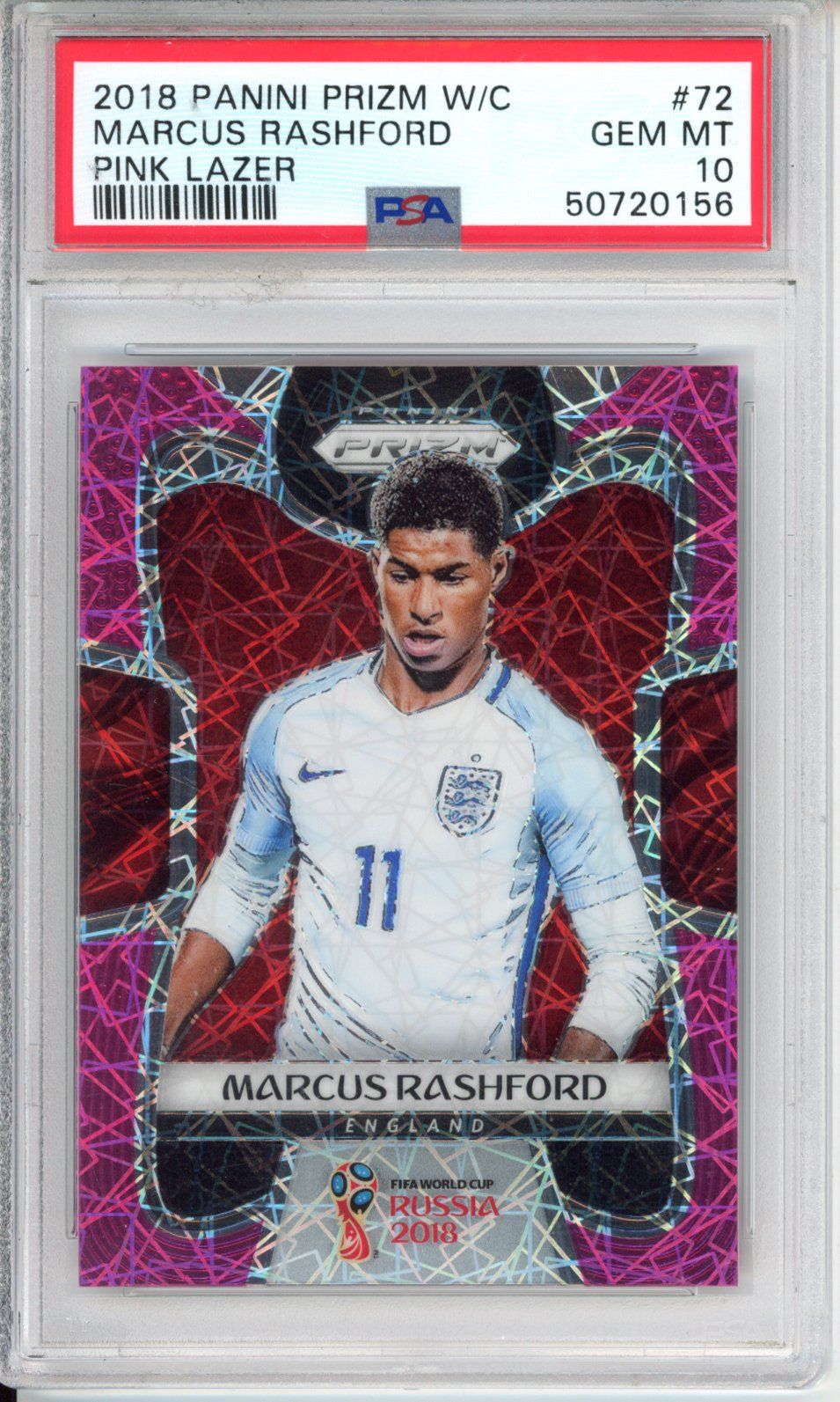 2018 unknown Panini Prizm World Cup Soccer Marcus Rashford #72 Base English PSA 10
