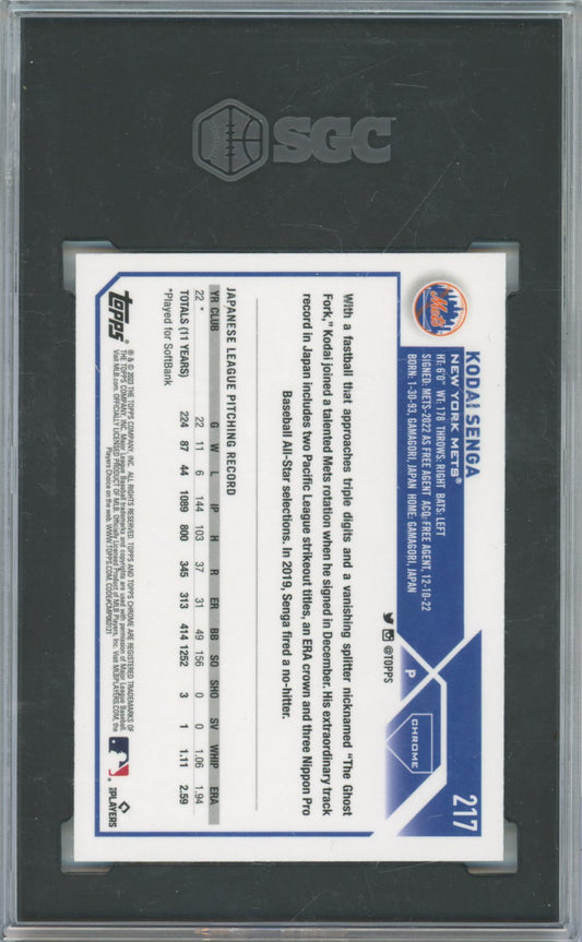 2023 Topps Chrome Baseball Kodai Senga #217 Refractor English SGC 10