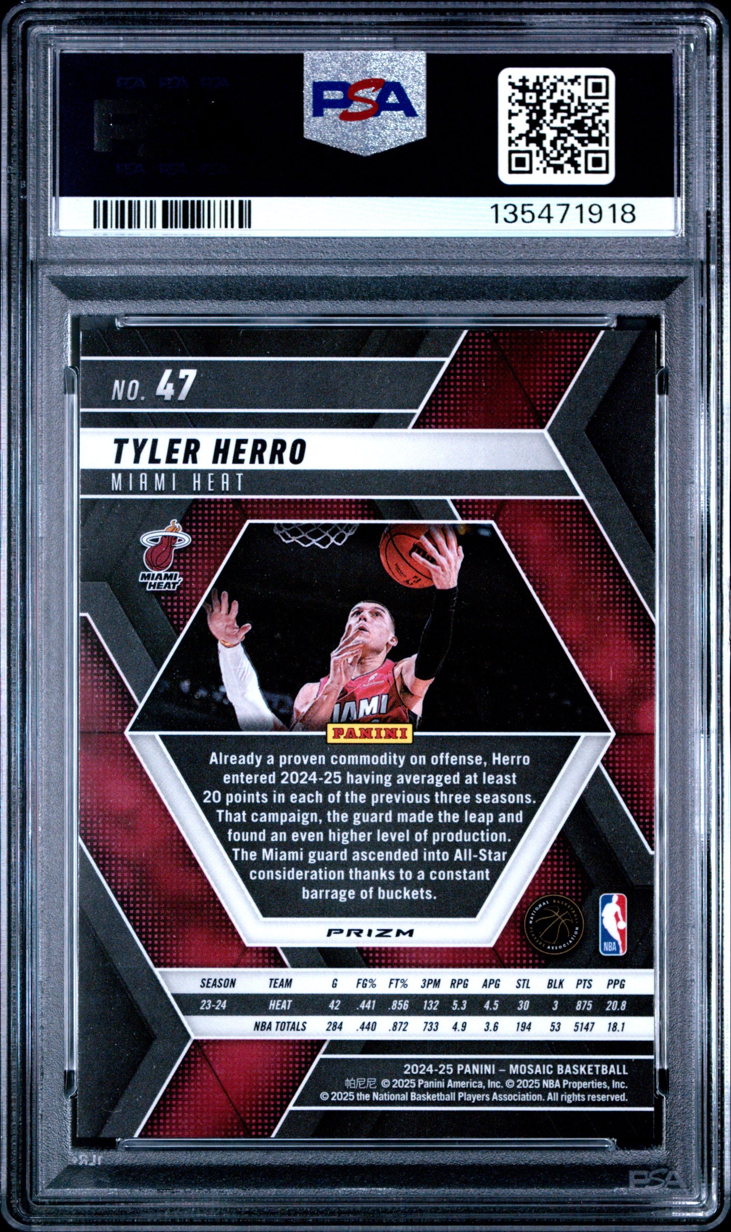2024 Panini MOSAIC TYLER HERRO #47 GENESIS English PSA 10