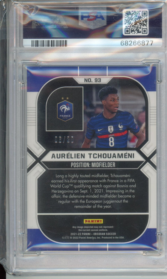 2021 Panini Obsidian Aurelien Tchouameni #93 Electric Etch Blue PSA 9