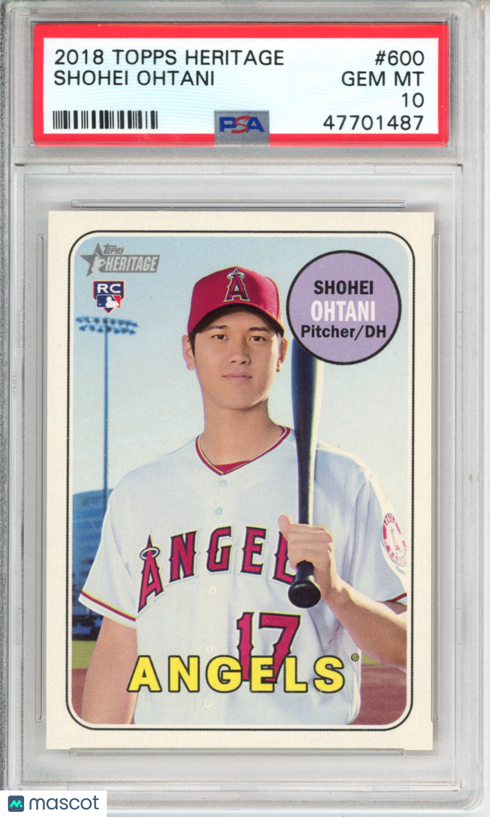 2018 Topps Heritage Shohei Ohtani #600 PSA 10