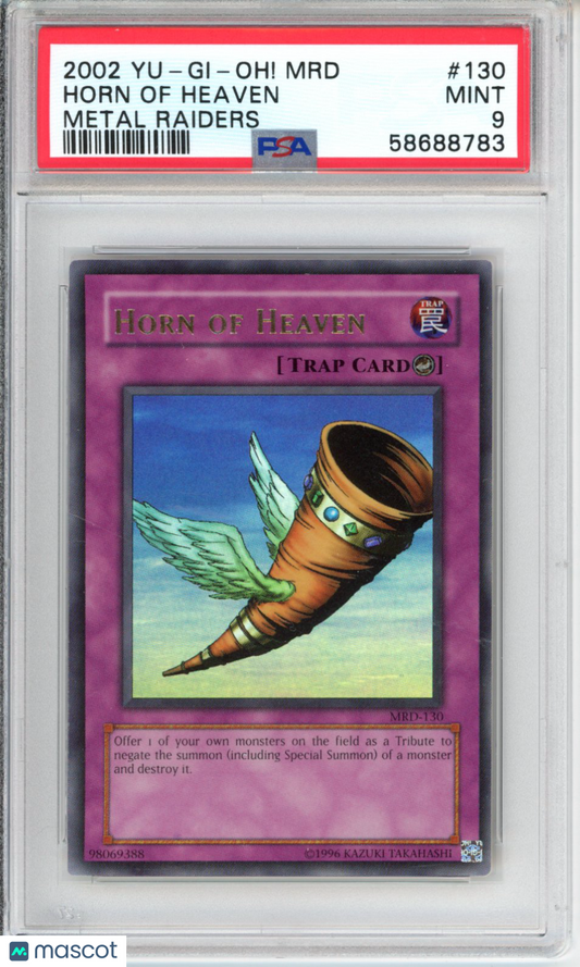 2002 Yu-Gi-Oh! MRD-Metal Raiders Horn Of Heaven #130 PSA 9