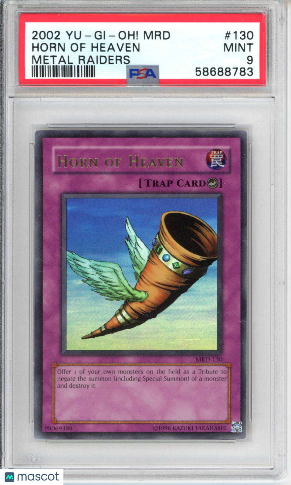 2002 Yu-Gi-Oh! MRD-Metal Raiders Horn Of Heaven #130 PSA 9