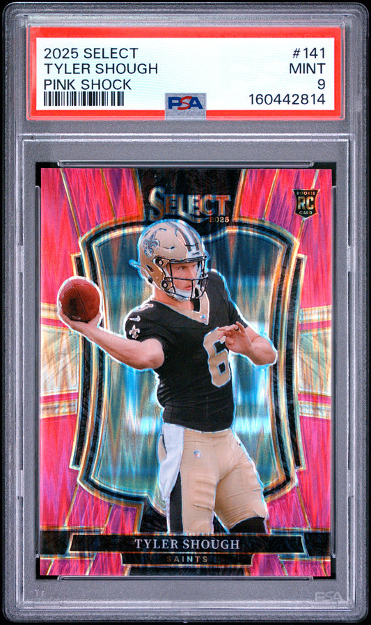 2025 Panini Select Football Tyler Shough #141 Pink Shock English PSA 9