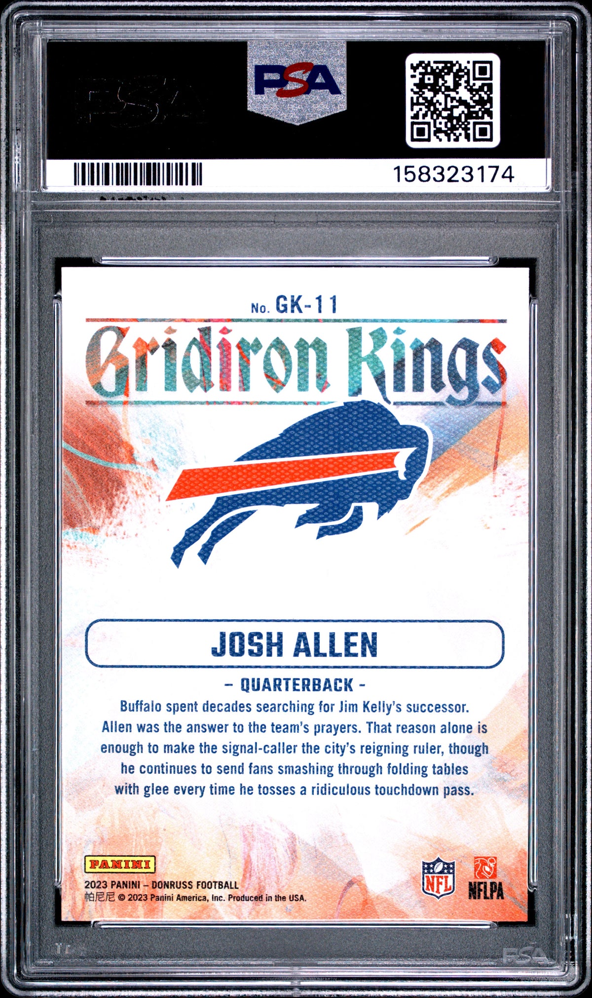 2023 Panini Donruss Football Josh Allen #GK-11 Donruss Gridiron Kings English PSA 10