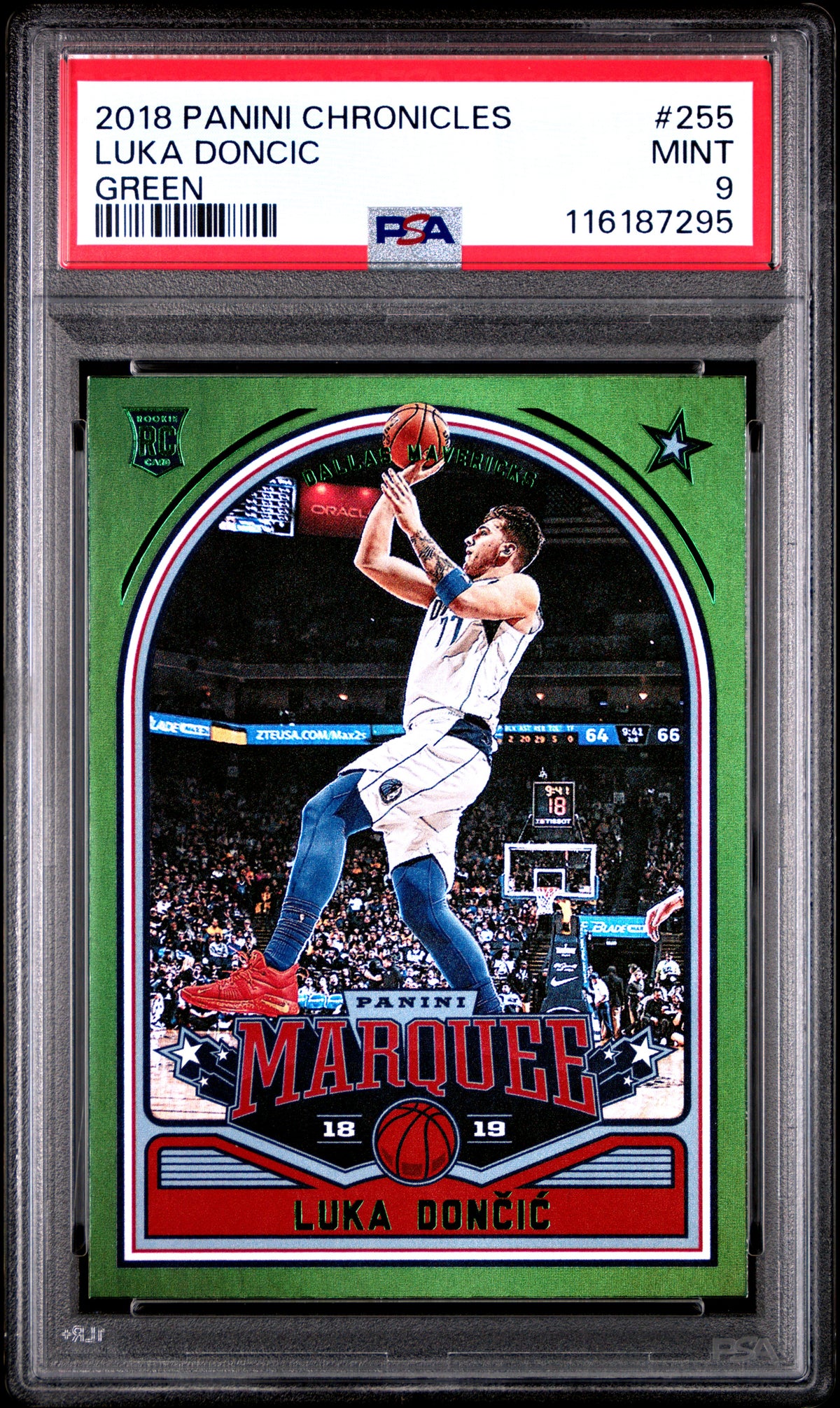 2018 Panini Chronicles Basketball Luka Doncic #255 Green English PSA 9