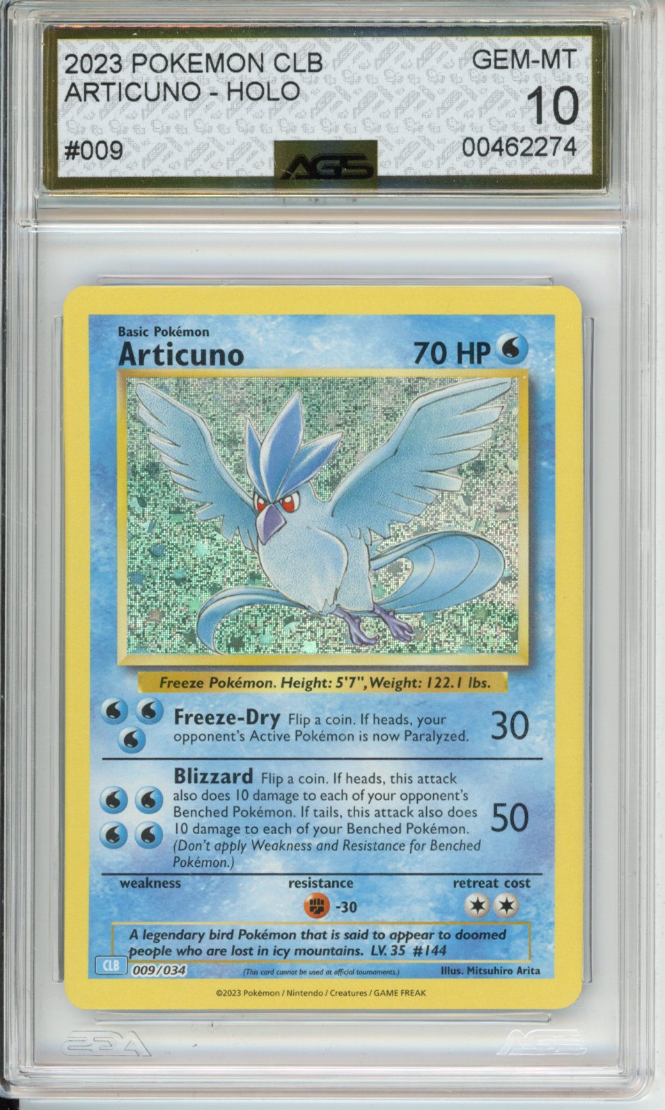 2023 Trading Card Game Classic Blastoise & Suicune ex deck Articuno #009 English AGS 10
