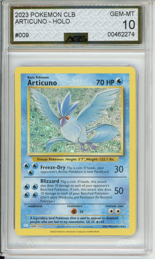 2023 Trading Card Game Classic Blastoise & Suicune ex deck Articuno #009 English AGS 10
