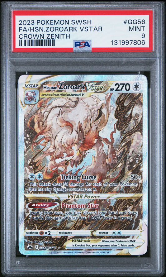 2023 Pokemon Crown Zenith Hisuian Zoroark #GG56 Full Art English PSA 9