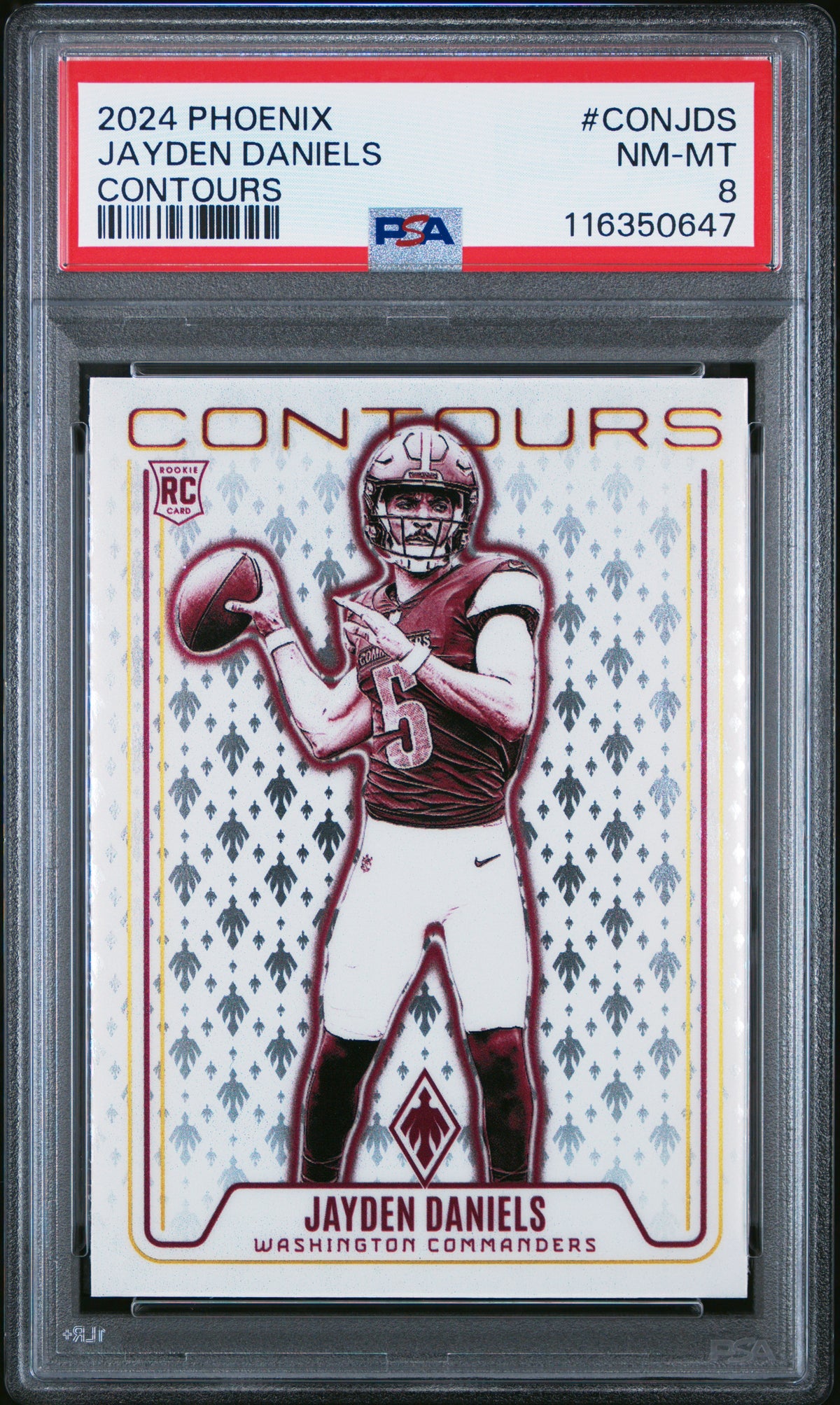 2024 Jayden Daniels Panini Phoenix Contours Football #CON-JDS Base PSA 8