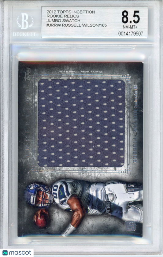 2012 Topps Inception Rookie Relics Jumbo Swatch Russell Wilson #JRRW BGS 8.5