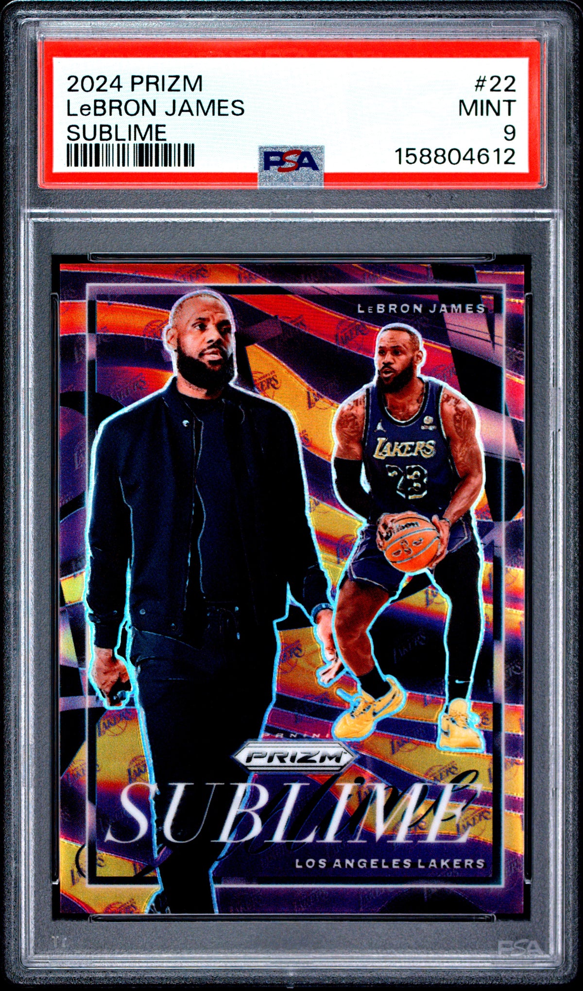 2024 Panini Prizm Basketball LeBron James #22 Prizm Sublime English PSA 9