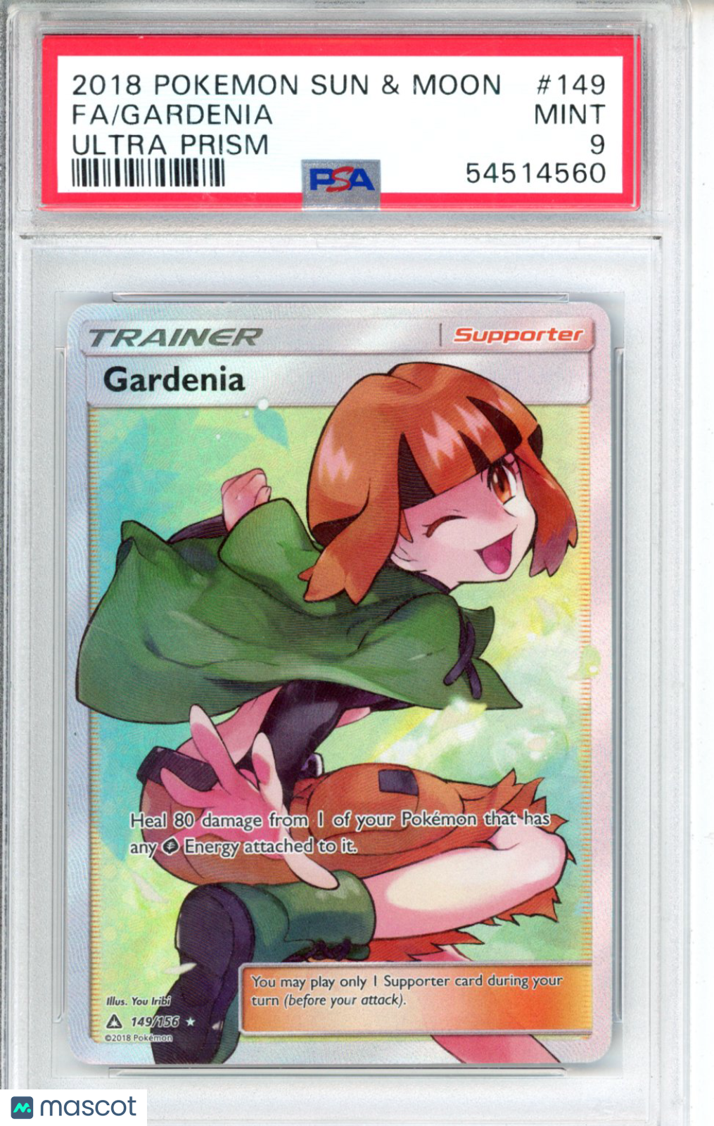 2018 Pokemon Sun & Moon Ultra Prism Gardenia #149 Ultra Prism Fa PSA 9