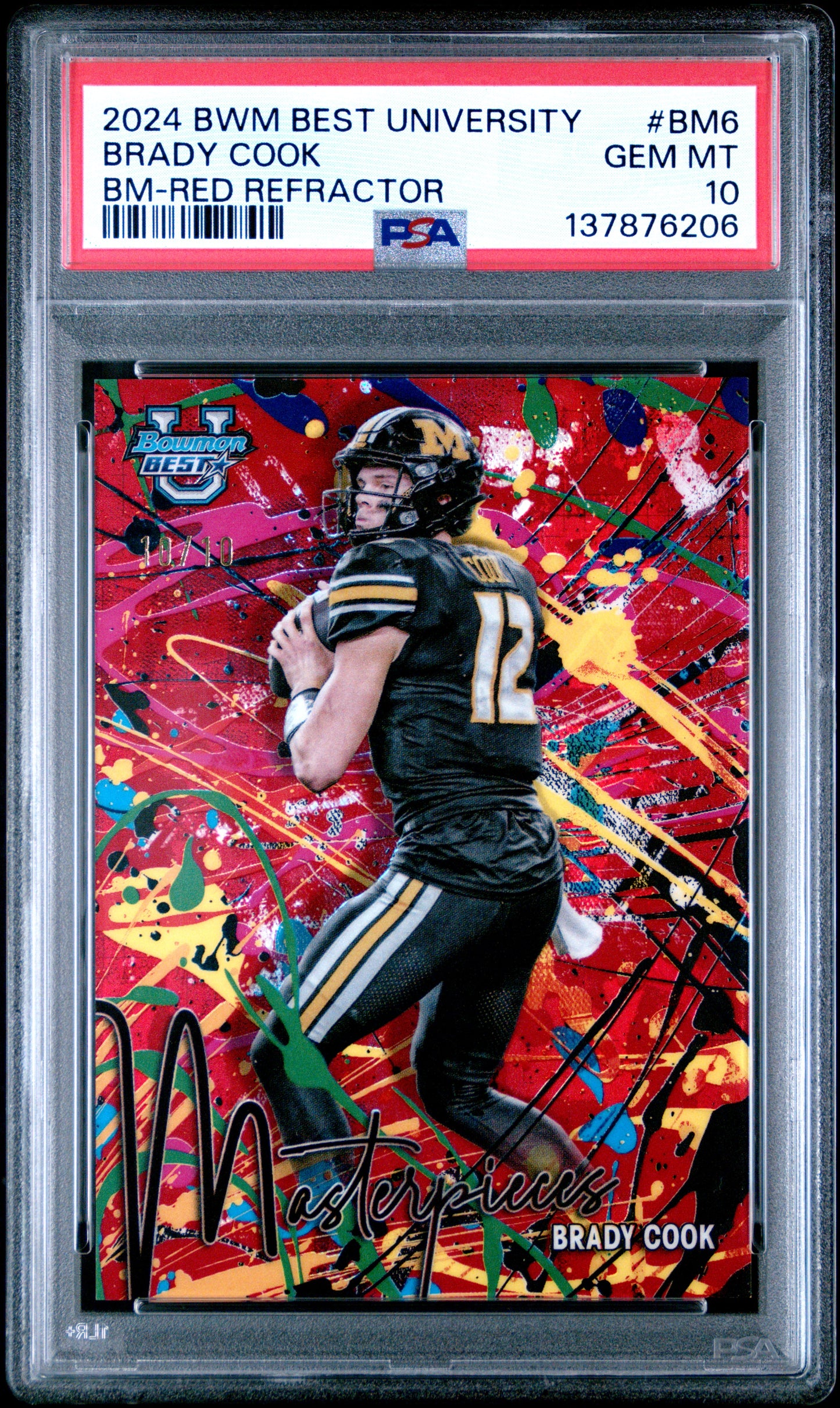 2024 Bowman Bowman Masterpieces Brady Cook #BM6 BM Red Refractor English PSA 10