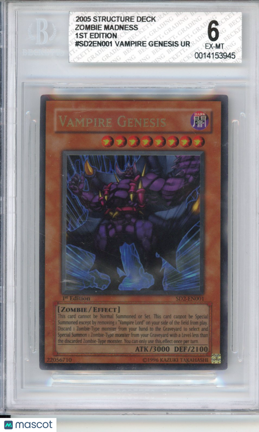 2005 Yu-Gi-Oh Structure Deck Zombie Madness 1st Edition Vampire Genesis BGS 6
