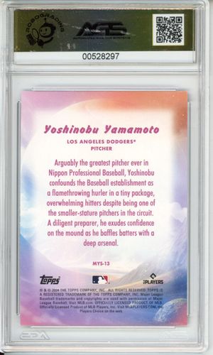 2024 Topps Update Yoshinobu Yamamoto MYS-13 AGS 9.5 — Baseball Topps 2024 TOPPS UPDATE SERIES · AGS 9.5